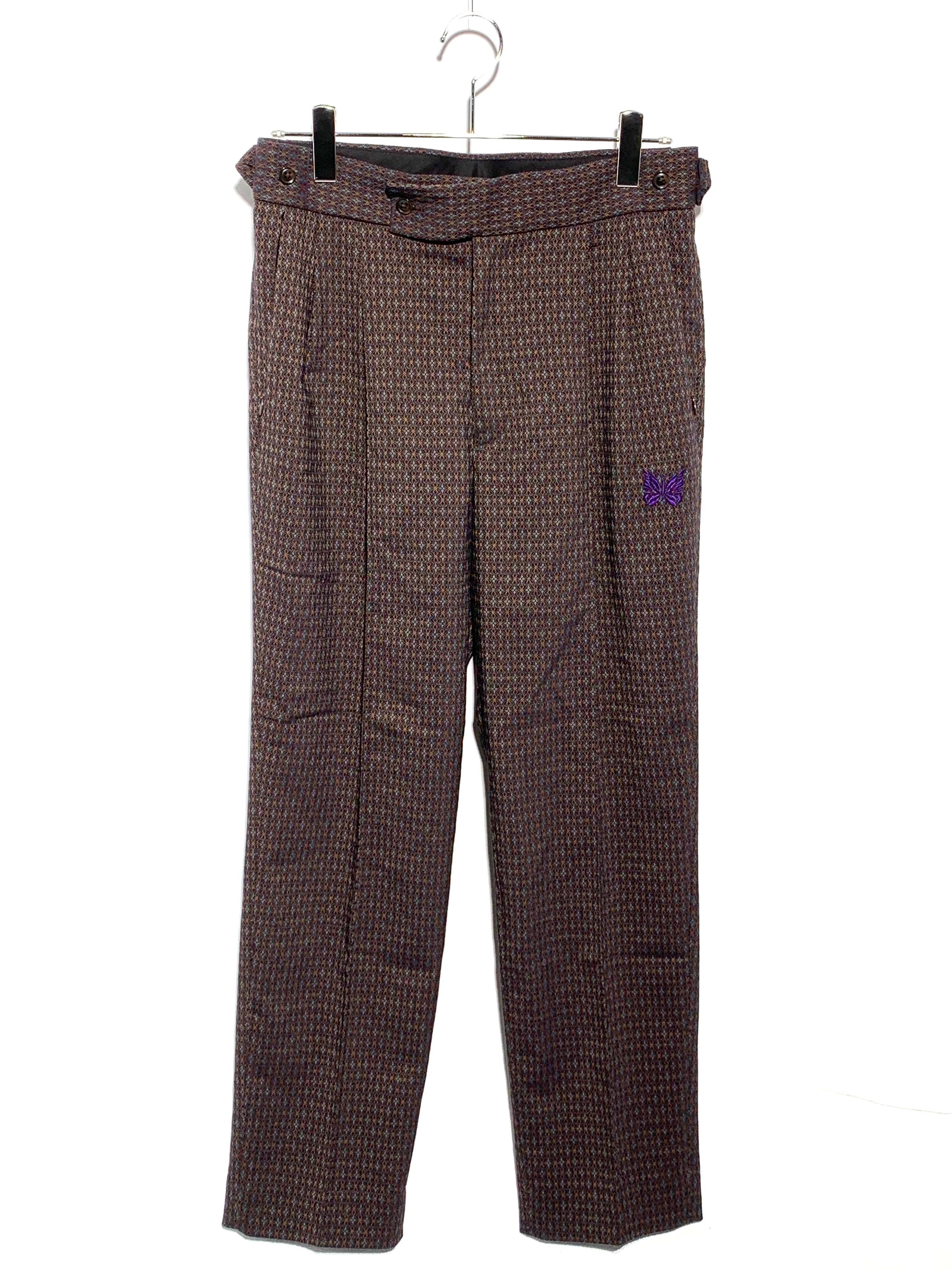 Needles Side Tab Trouser - Poly Jacquard brown 22AW