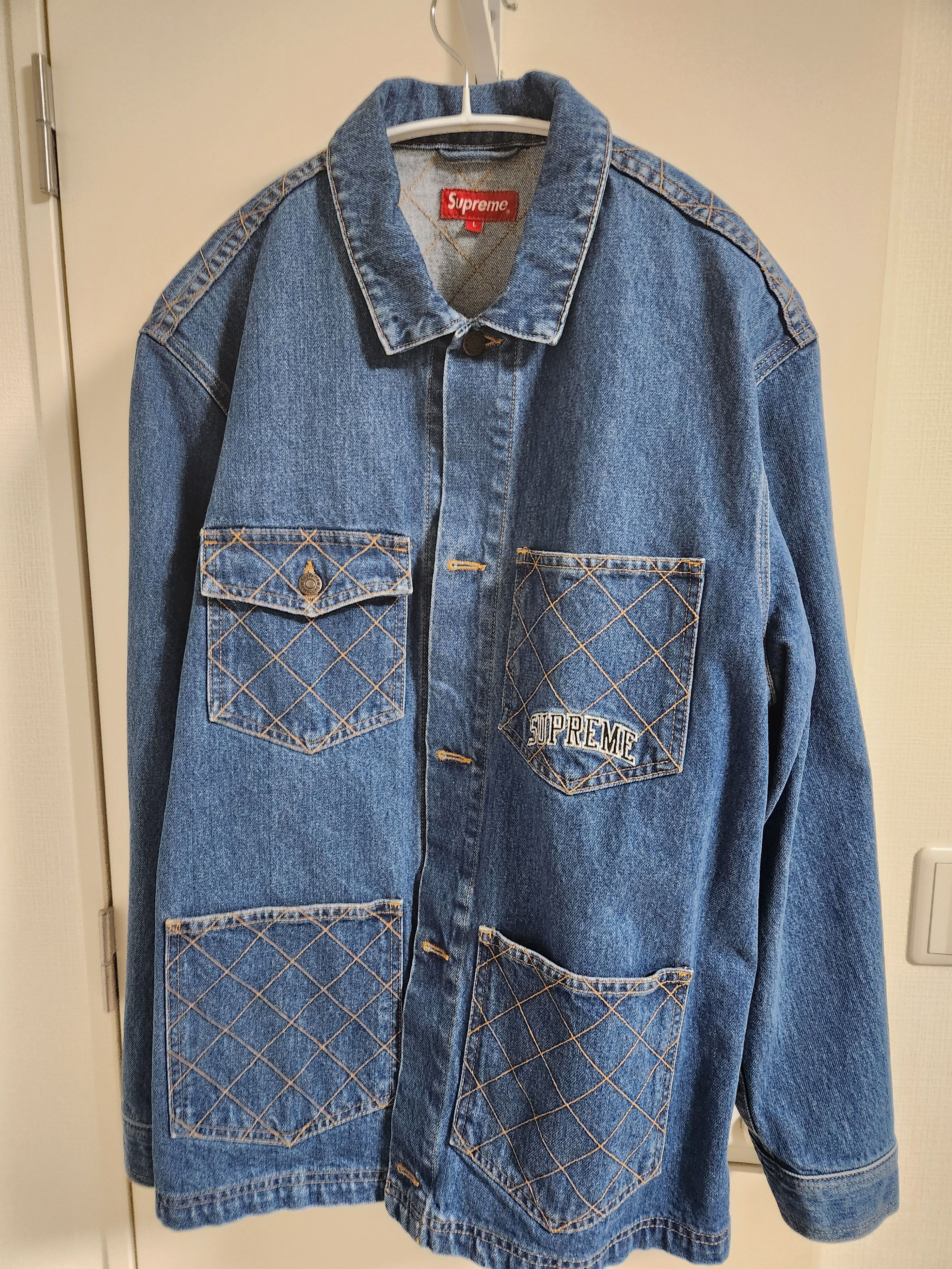 シュプリーム Diamond Stitch Denim Chore Coat