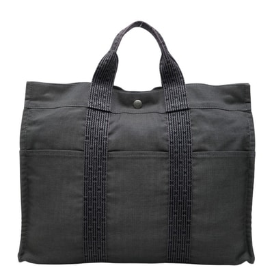 エルメス エールライン MM トートバッグ ハンドバッグ 100951M グレー ナイロン キャンバス メンズ HERMES 中古