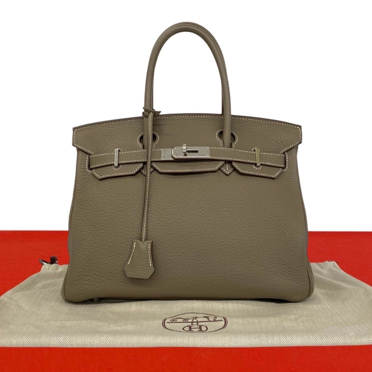 HERMES エルメス バーキン 30 トリヨンクレマンス ハンドバッグ エトゥープ グレー
 35324
