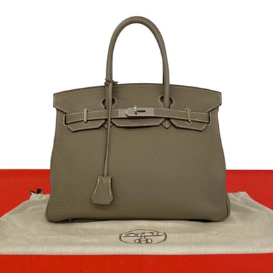 HERMES エルメス バーキン 30 トリヨンクレマンス ハンドバッグ エトゥープ グレー
35324