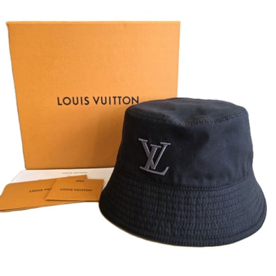 LOUIS VUITTON ルイ・ヴィトン バケットハット・オンリー LV ロゴ刺繍 帽子 ハット M5059M コットン ブラック メンズ【中古】