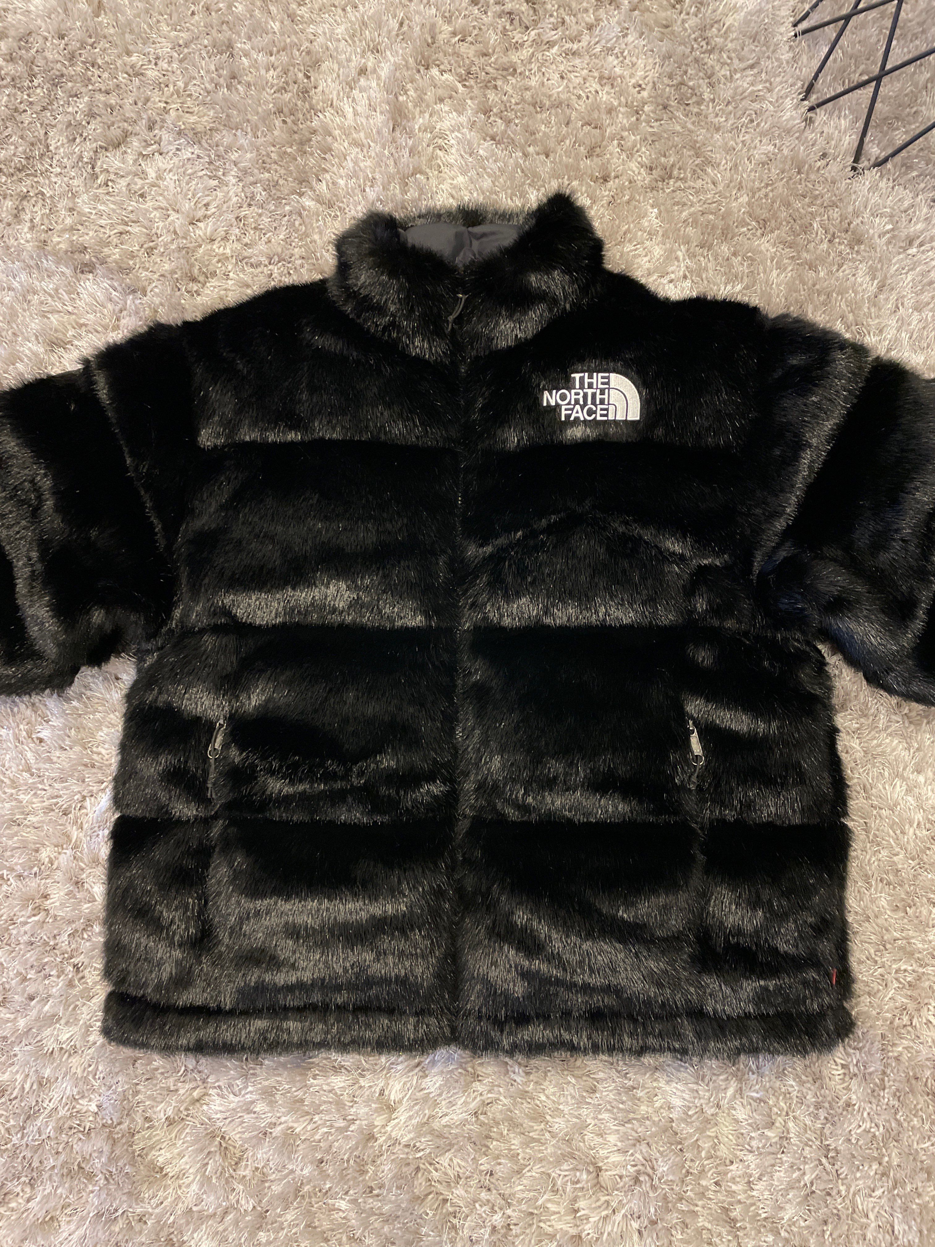 Supreme x The North Face Faux Fur Nuptse Jacket "Black"