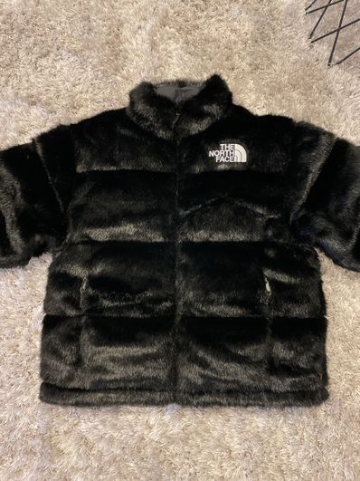 Supreme x The North Face Faux Fur Nuptse Jacket "Black"