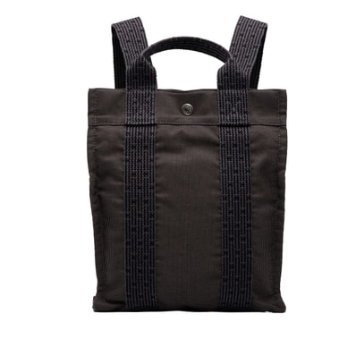 エルメス エールライン アドPM リュック バックパック グレー キャンバス レディース HERMES 中古