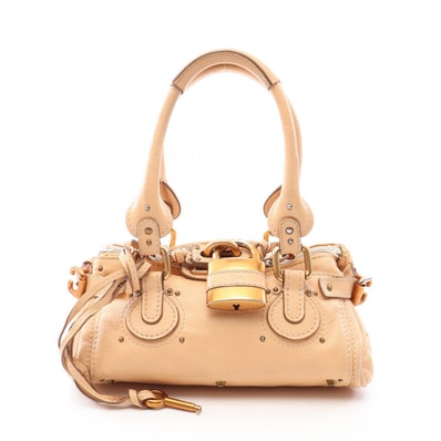 クロエ Chloe ミニパディントン ハンドバッグ バッグ レザー レディース ベージュ系 【中古】