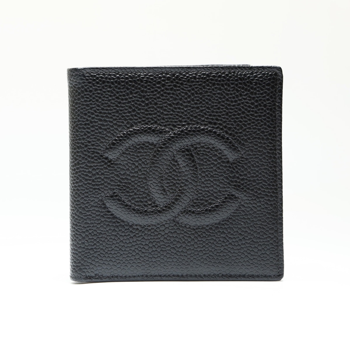 シャネル CHANEL 4番台 1996-1997 キャビアスキン ココマーク 二つ折り財布【中古】