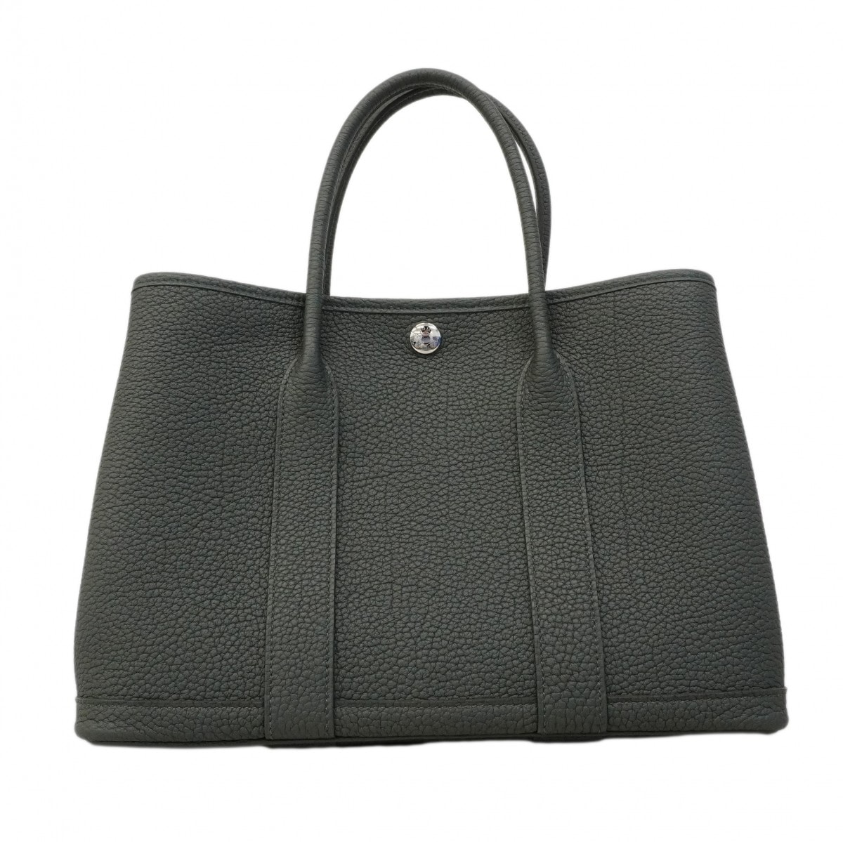 【6cd5730】エルメス トートバッグ ガーデンパーティTPM カントリー ヴェールマングローブ シルバー金具 K刻印【中古】レディース
