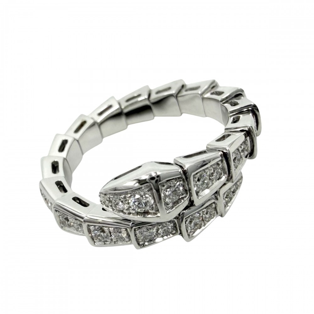 BVLGARI ブルガリ 指輪 セルペンティ ヴァイパー ジュエリー アクセサリー リング フルパヴェ Au750 18金 K18ホワイトゴールド    ダイヤモンド0.66ct 約12号 354708 シルバー レディース 約6.1g【中古品】