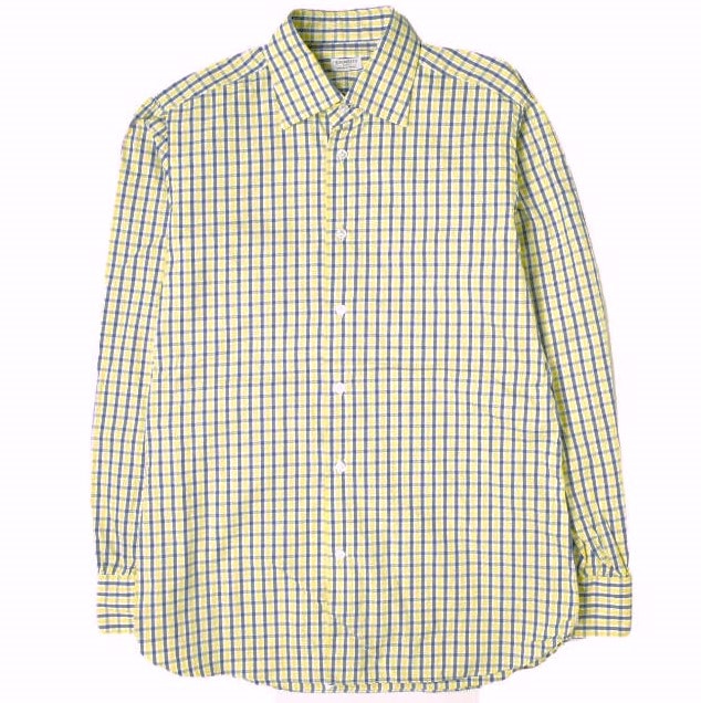 BORRIELLO x Brilla per il gusto ボリエッロ ブリッラ ペル イルグスト 別注 イタリア製 グラフチェックセミワイドカラーシャツ 24-11-2038-090 151/2(39) YELLOW 長袖 ドレスシャツ BEAMS
