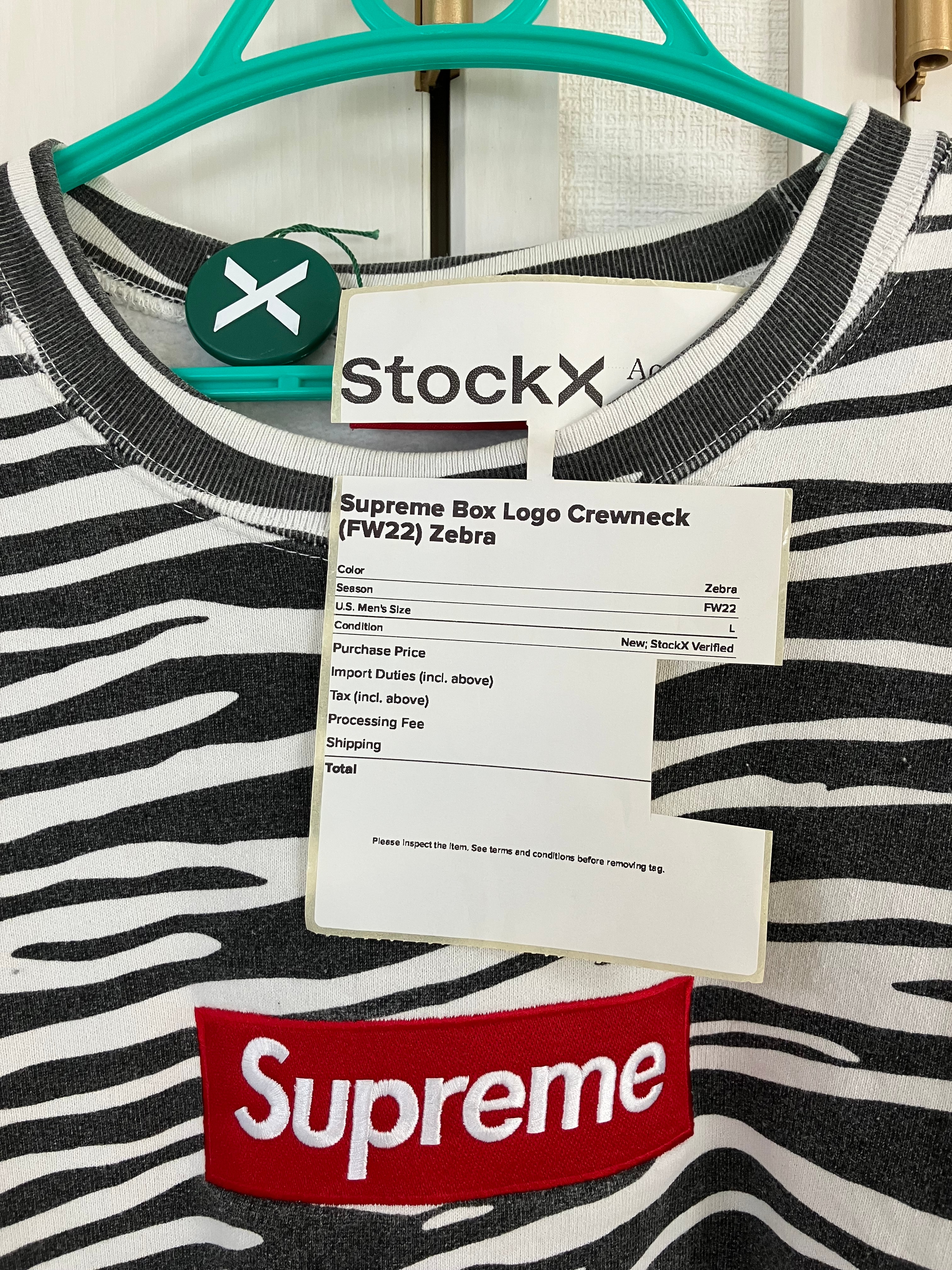 Supreme Box Logo Crewneck "Zebra" (22FW)