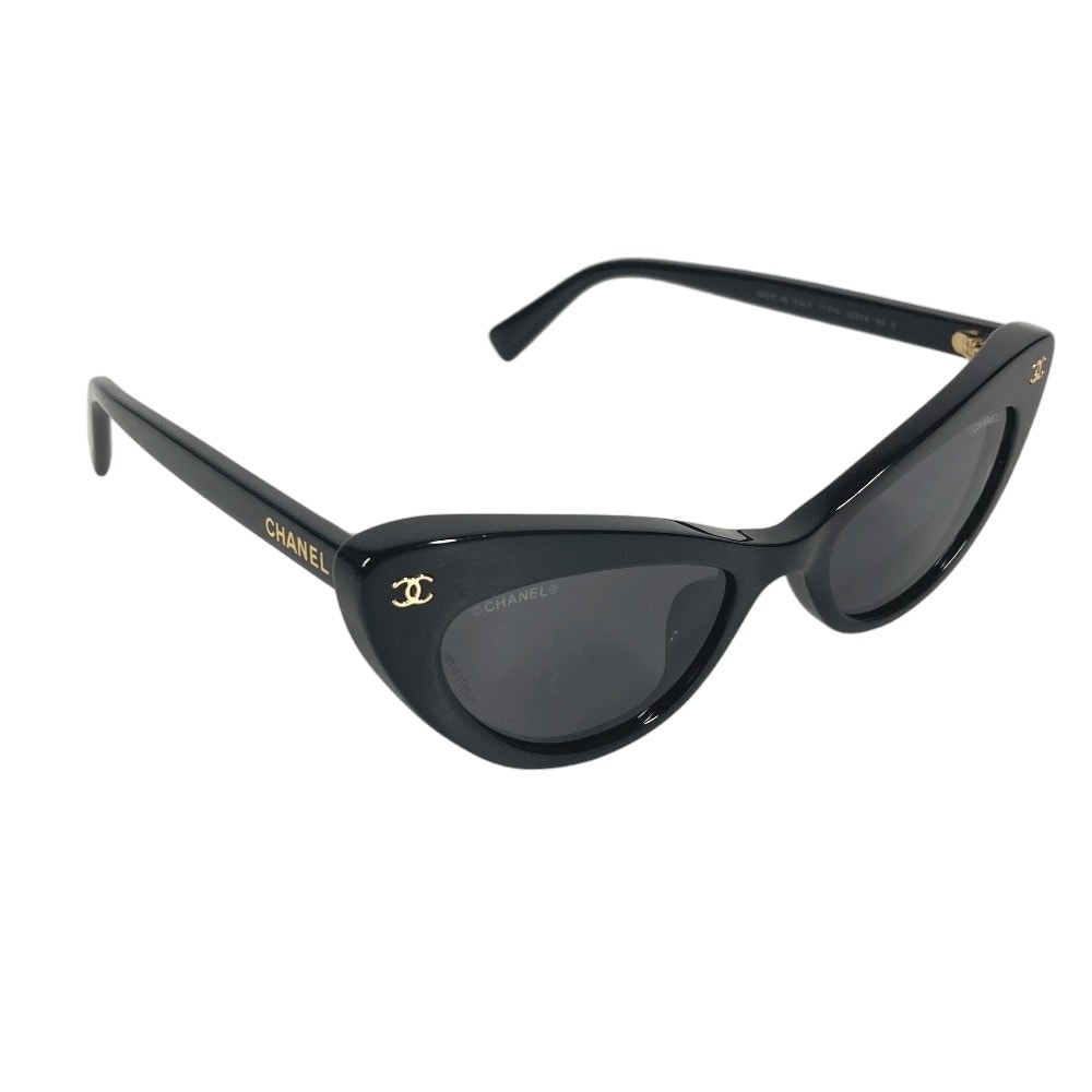 シャネル CHANEL レクタングル シェイプ サングラス A71760 X08101 S2214 ロゴ CC ココマーク アイウェア 眼鏡 メガネ めがね サングラス アセテート ブラック 美品