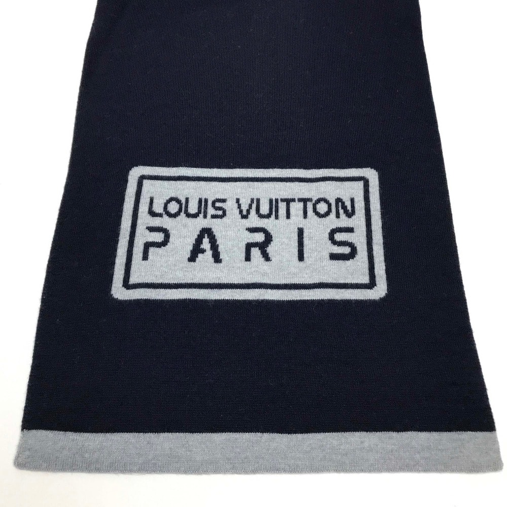 ルイヴィトン LOUIS VUITTON エシャルプグラヴィティー MP2236 マフラー ウール ネイビー B (目立った傷や汚れなし)】ルイヴィトン LOUIS VUITTON エシャルプ