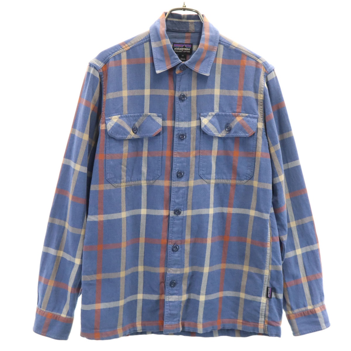 patagonia パタゴニア チェック柄 長袖 シャツ XS 青紺 アウトドア