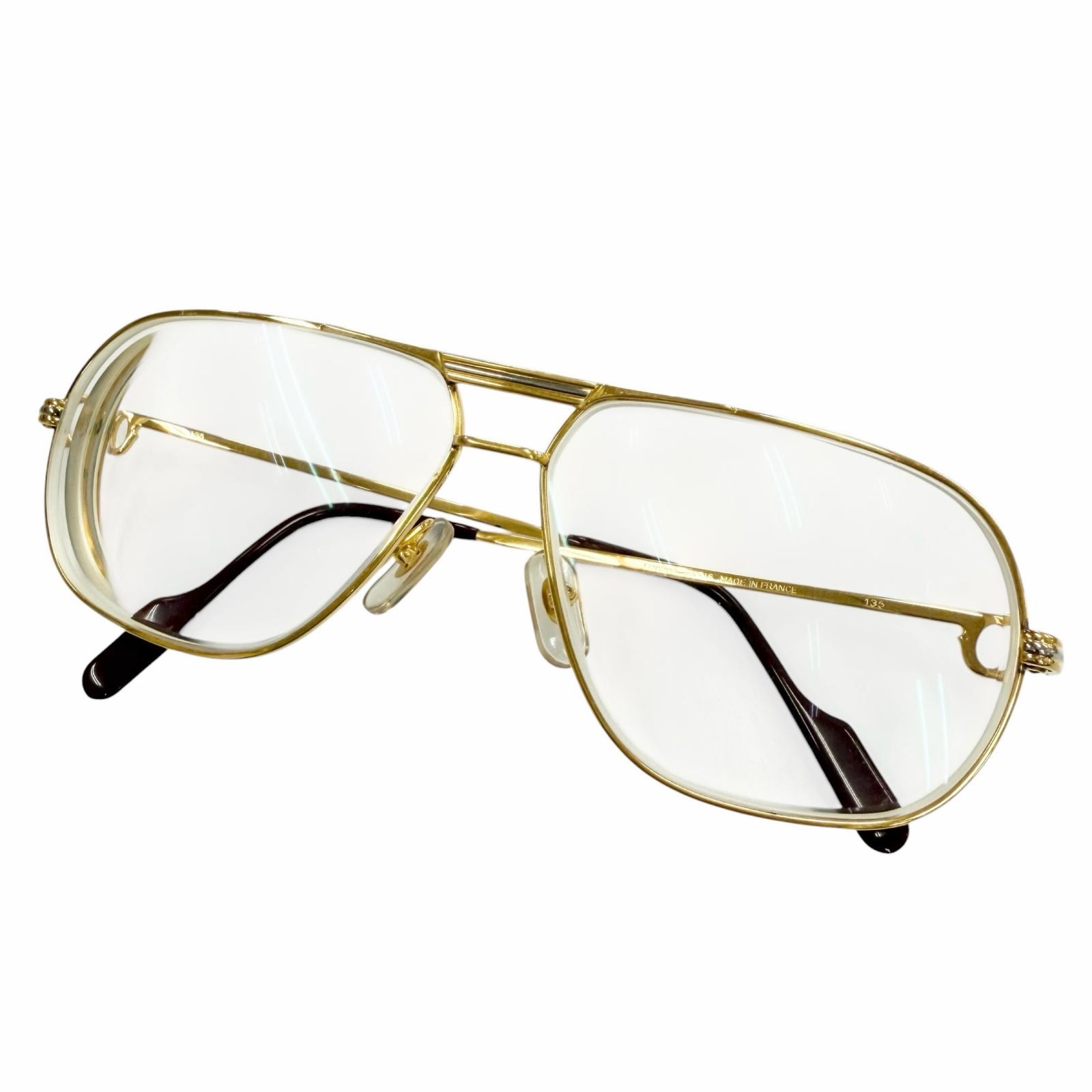良品 カルティエ メガネ トリニティ ゴールド メンズ 59□12 135