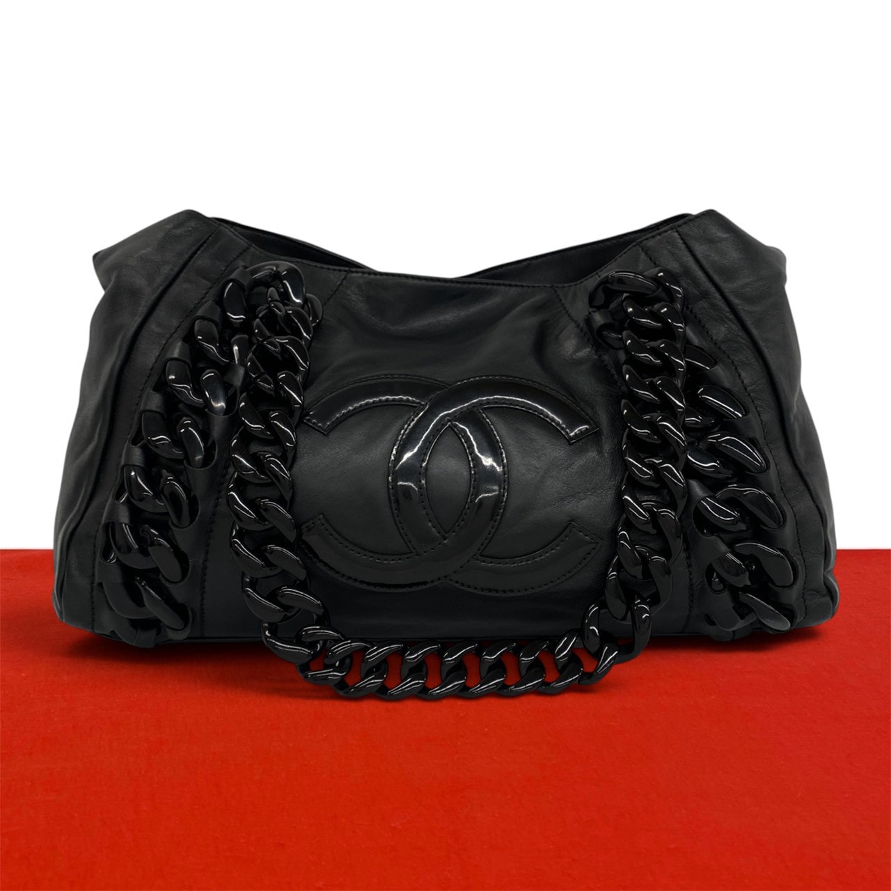 CHANEL シャネル レザー トートバッグ ブラック
 719-4