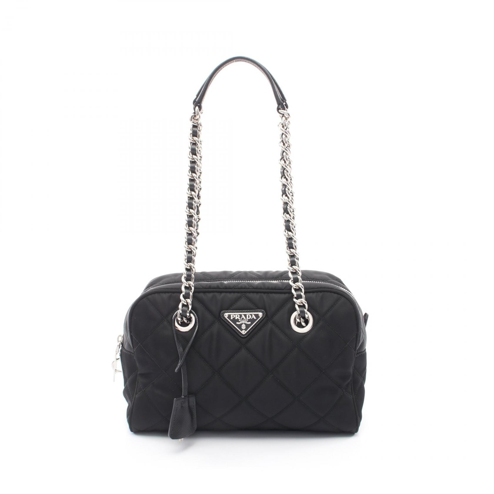 プラダ PRADA TESSUTO IMPUNTU ショルダーバッグ バッグ ナイロン レディース ブラック系 1BB072 【中古】