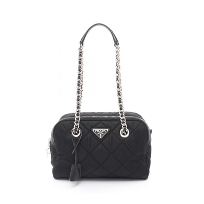 プラダ PRADA TESSUTO IMPUNTU ショルダーバッグ バッグ ナイロン レディース ブラック系 1BB072 【中古】