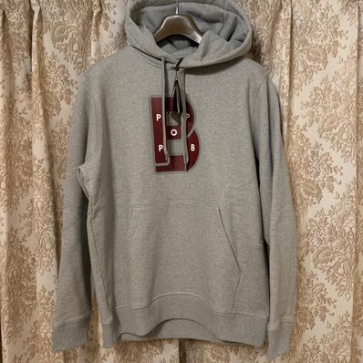Burberry Letter Graphic Print Cotton Hoodie "Pale Grey Melange"