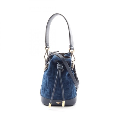 フェンディ FENDI ミニ モントレゾール FFフロックデニム 2WAY ハンドバッグ バッグ ファブリック レザー レディース ブルー系 / ネイビー系 8BS109AVR6F1UJW 【新品】