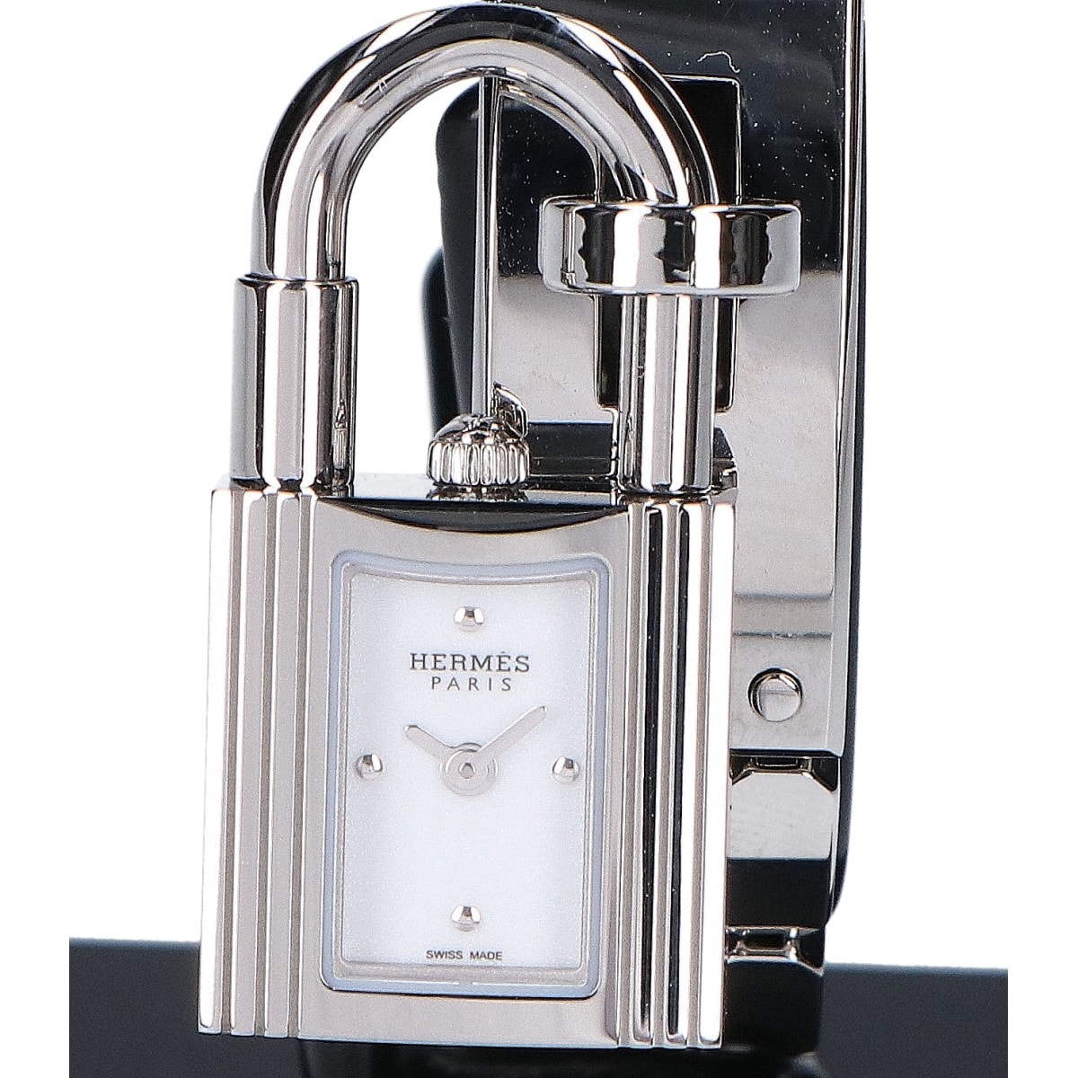 エルメス 新品同様 KE4.110 ケリーウォッチ ミニ 16mm スパークリングホワイトラッカー文字盤