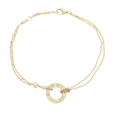 カルティエ CARTIER ラブサークル ブレスレット 2PD ブレスレット アクセサリー K18(イエローゴールド) ダイヤモンド レディース ゴールド系 / クリア系 B6038300 【中古】