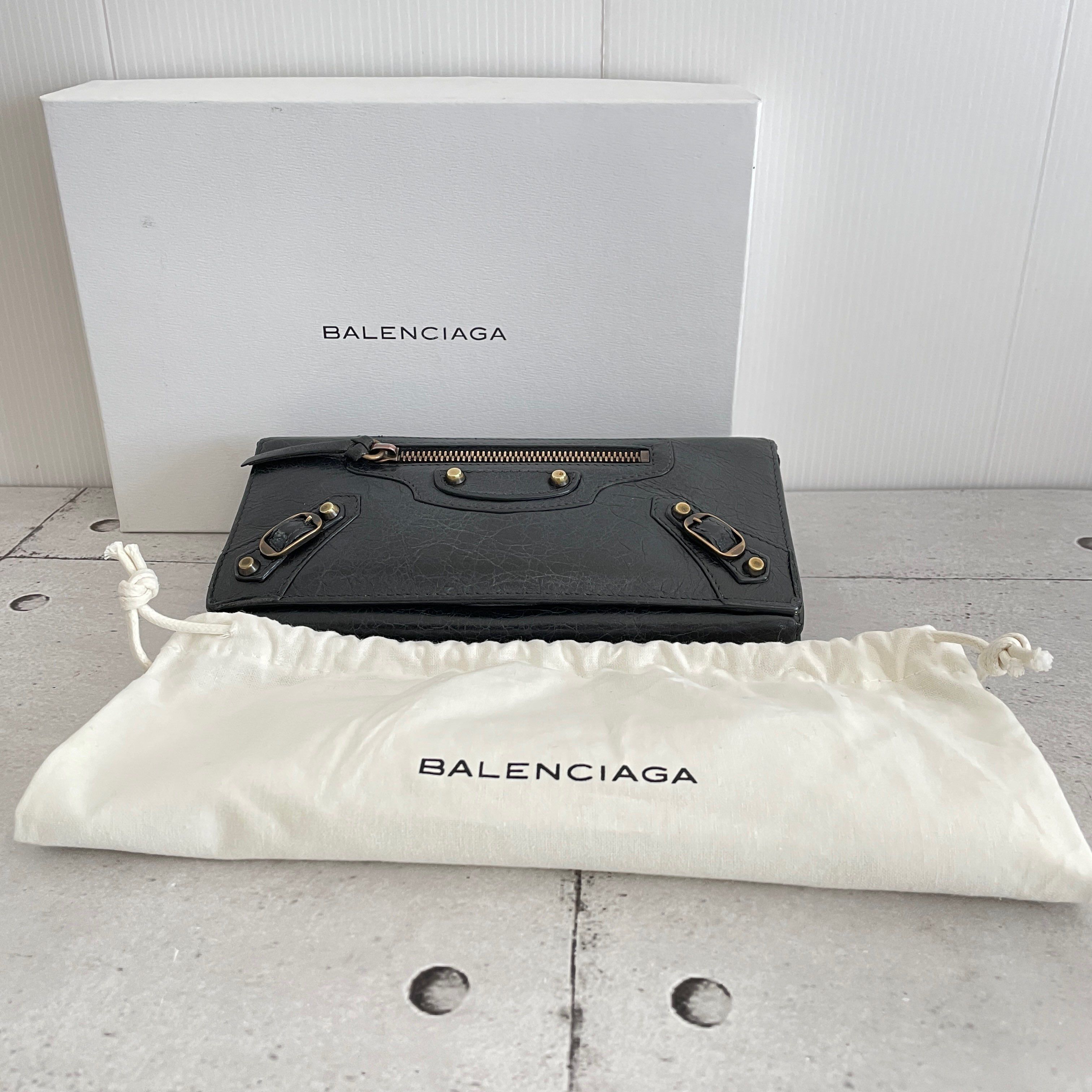 BALENCIAGA Classic Money leather wallet "Black"