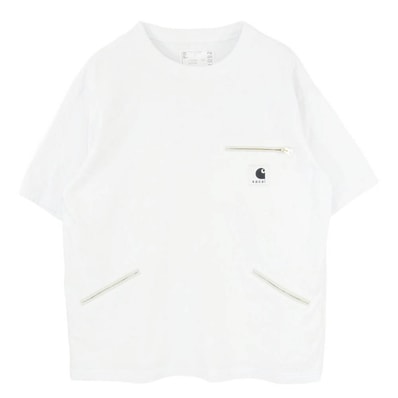 Sacai サカイ 26SS 26-01092S × Carhartt WIP Cotton Jersey T-Shirt カーハート コットン ジャージー Tシャツ 半袖 カットソー ホワイト系 2【中古】