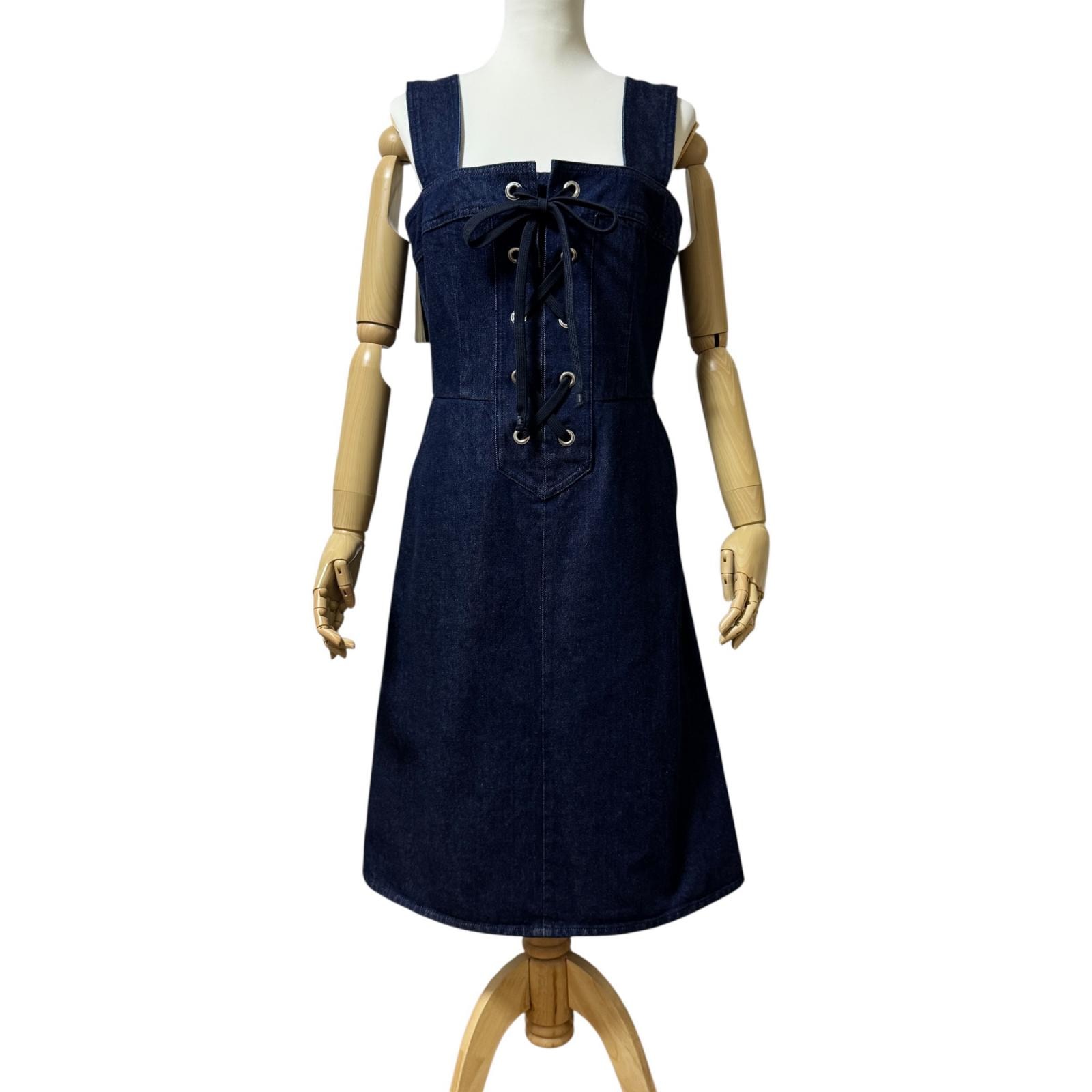 未使用 グッチ GUCCI レースアップ デニムワンピース 748630 #42 レディース
