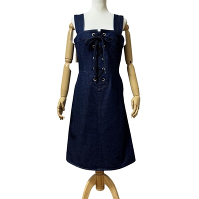 未使用 グッチ GUCCI レースアップ デニムワンピース 748630 #42 レディース