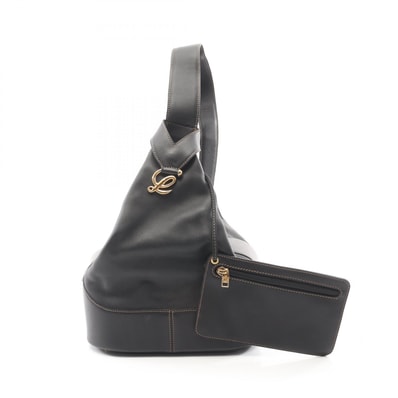 ロエベ LOEWE アントン ショルダーバッグ バッグ レザー レディース ブラック系 【中古】
