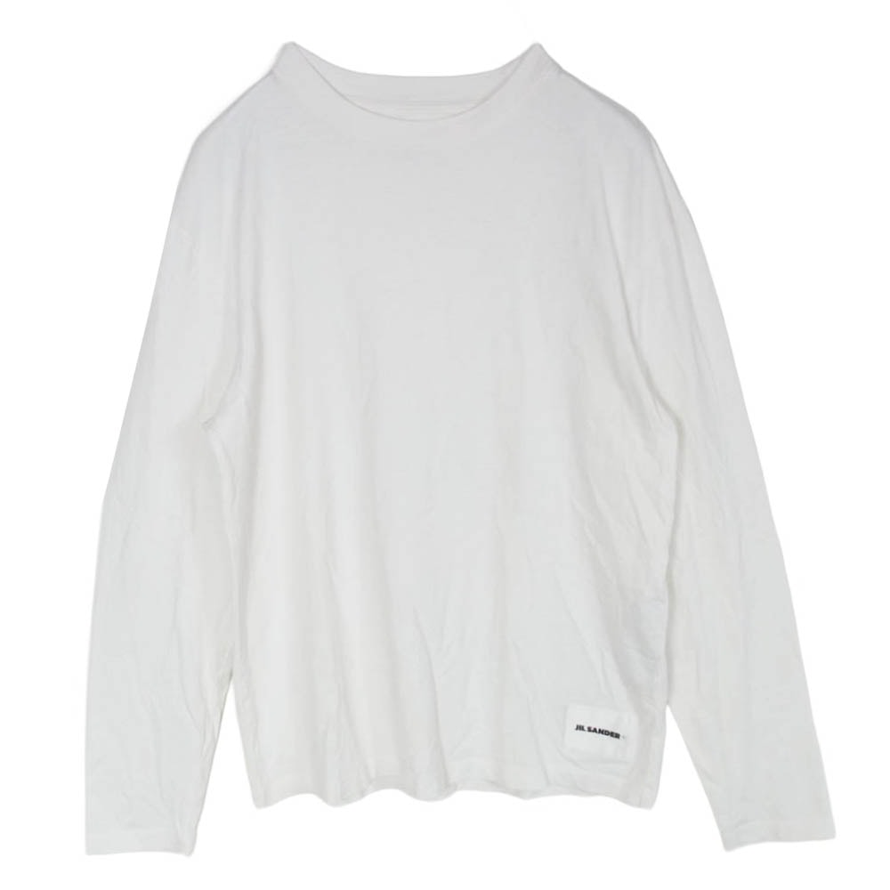 JIL SANDER ジルサンダー Tシャツ 23SS J47GC0002 ロゴラベル クルーネック ロングスリーブ カットソー 長袖 Tシャツ ホワイト系 S【中古】