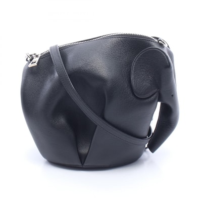 ロエベ LOEWE エレファント ミニバッグ ショルダーバッグ バッグ レザー レディース ブラック系 199.30 【中古】