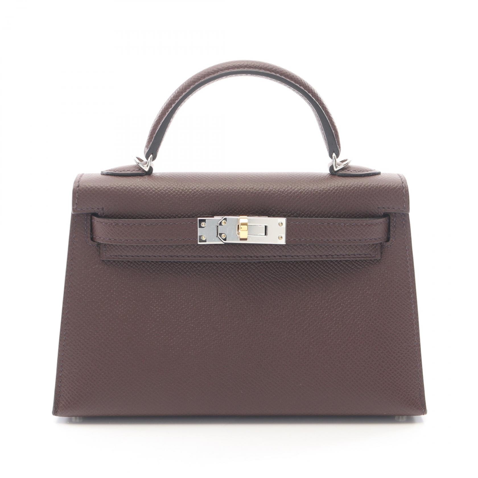 エルメス HERMES ミニケリー2 ルージュセリエ エレクトラム金具 外縫い 2WAY ハンドバッグ バッグ ヴォーエプソン ヴォーエプソン ボルドー K刻印(2025年製造) レディース ボルドー系 【中古】