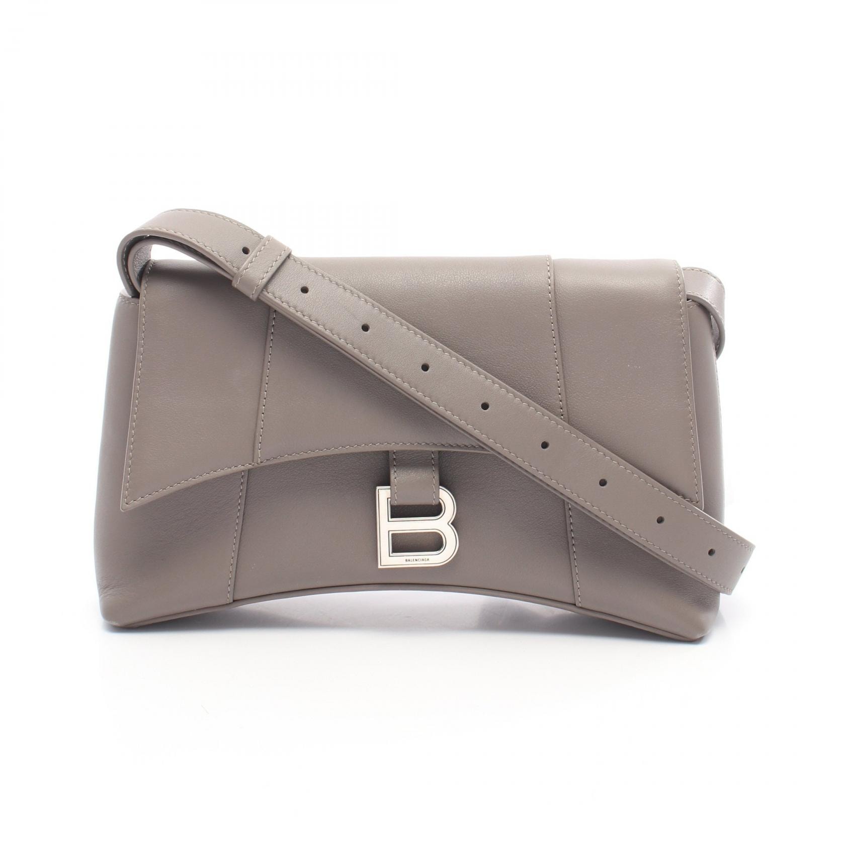 バレンシアガ BALENCIAGA DOWNTOWN ダウンタウン XS ショルダーバッグ バッグ レザー レディース グレー系 【中古】