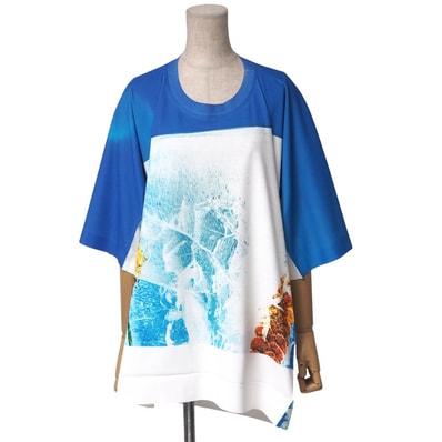 ■美品■2023SS■PLEATS PLEASE ISSEY MIYAKE プリーツプリーズ イッセイミヤケ カットソー プリント 半袖Tシャツ ブランド古着【中古】20250529/RA4931