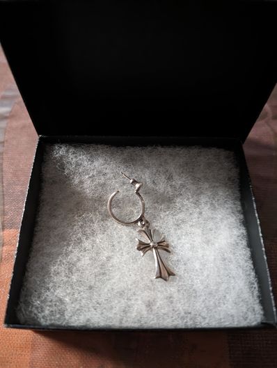 Chrome Hearts Hoop CH Cross Earrings "Silver"