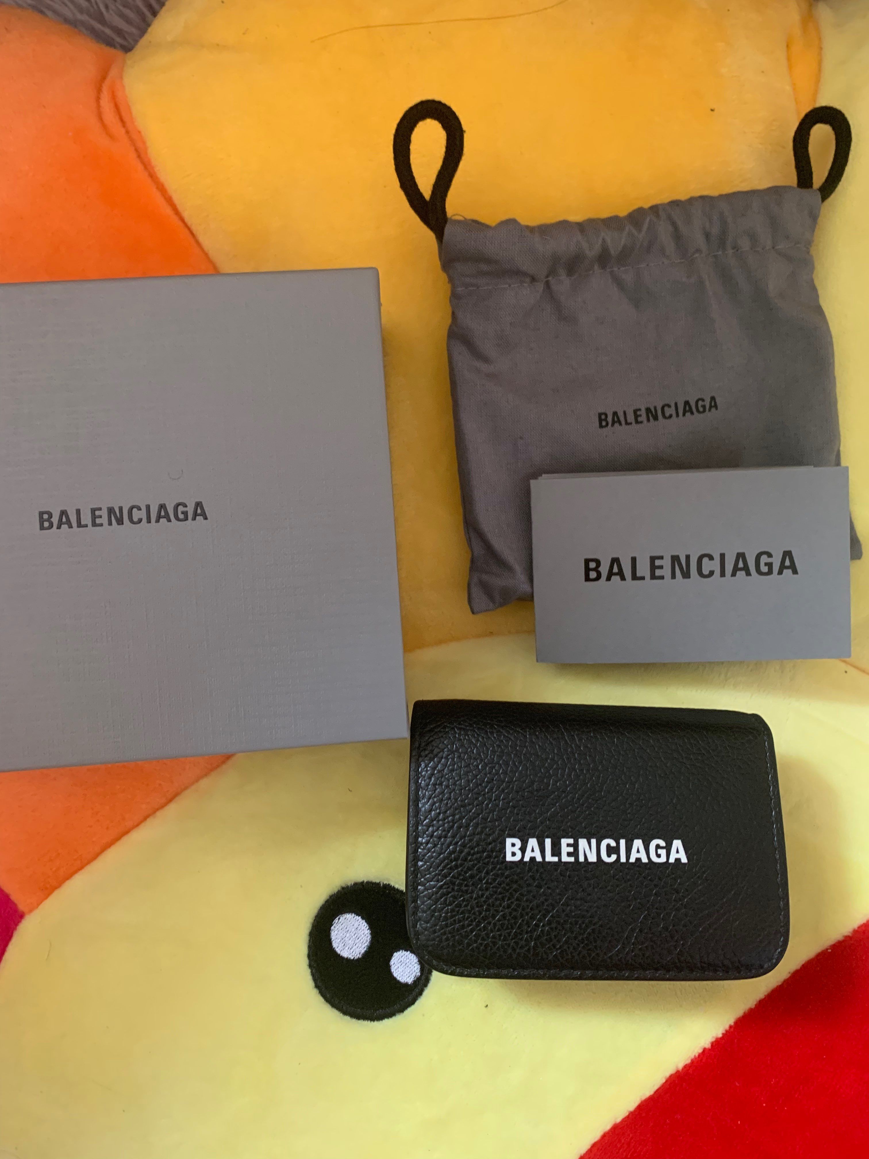 BALENCIAGA Cash Mini Wallet Grained Calfskin "Black"