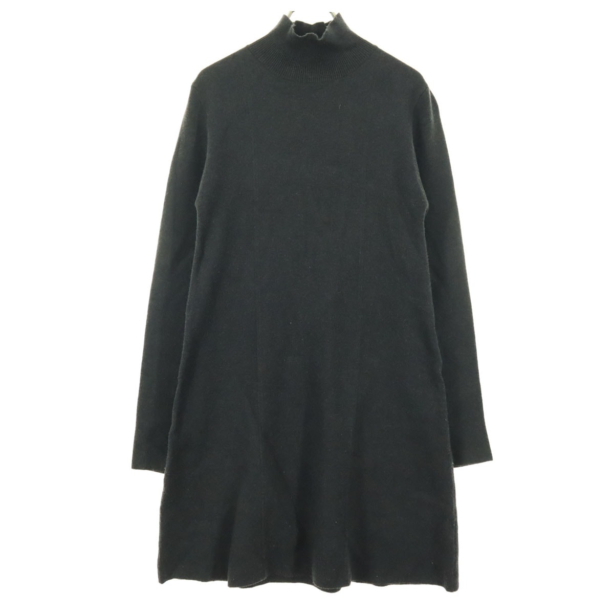 ZARA ザラ 長袖 ニット 膝丈ワンピース M グレー