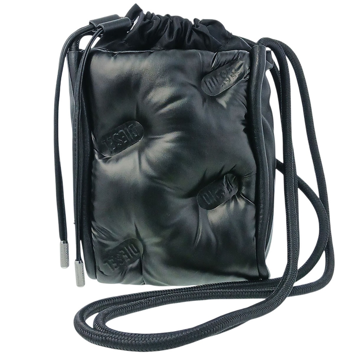 DIESEL ディーゼル コーテッド パファーアイロン ショルダーバッグ X08232 P4282 ナイロン ブラック メンズ【中古】