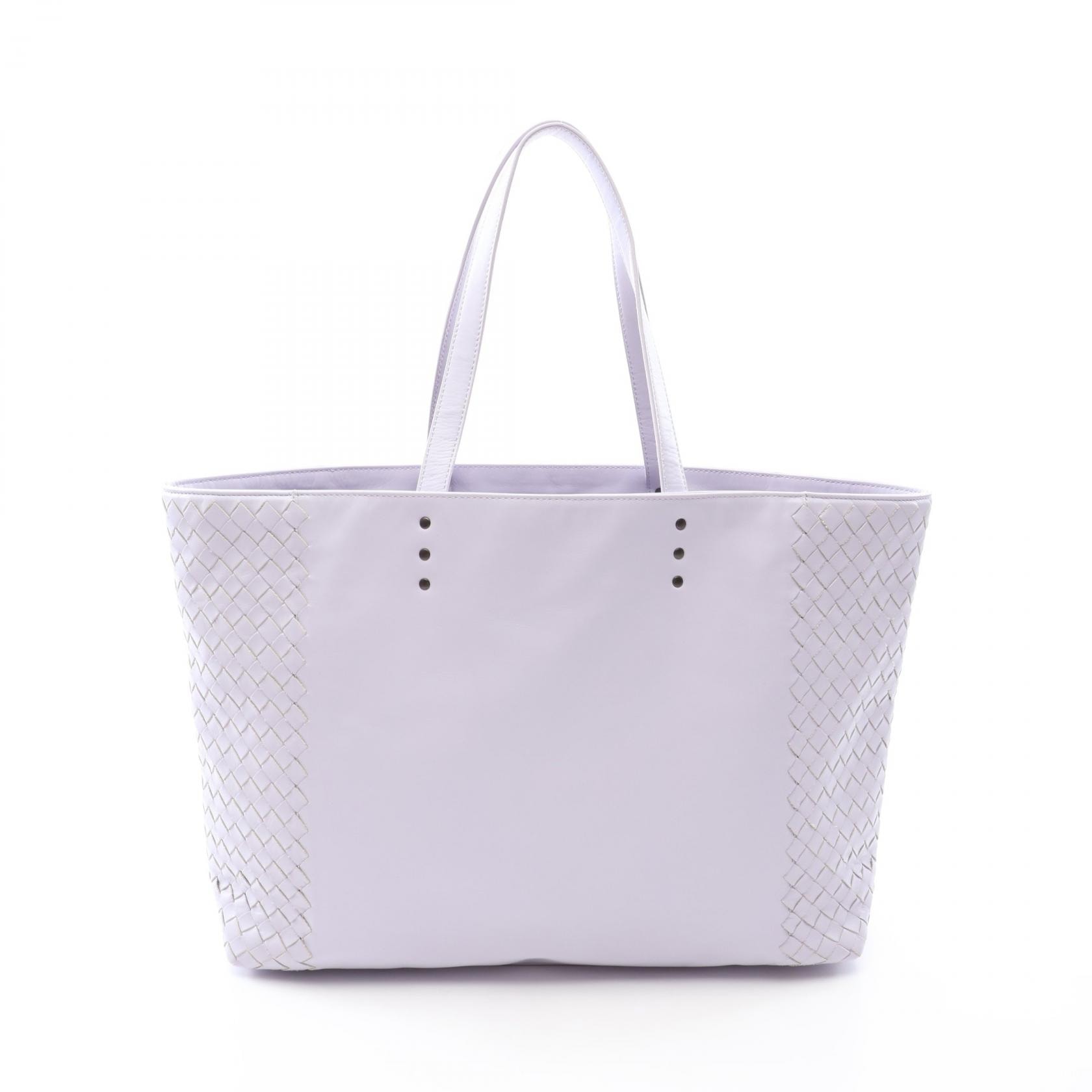 ボッテガヴェネタ BOTTEGA VENETA イントレチャート トートバッグ バッグ レザー レディース パープル系 【中古】