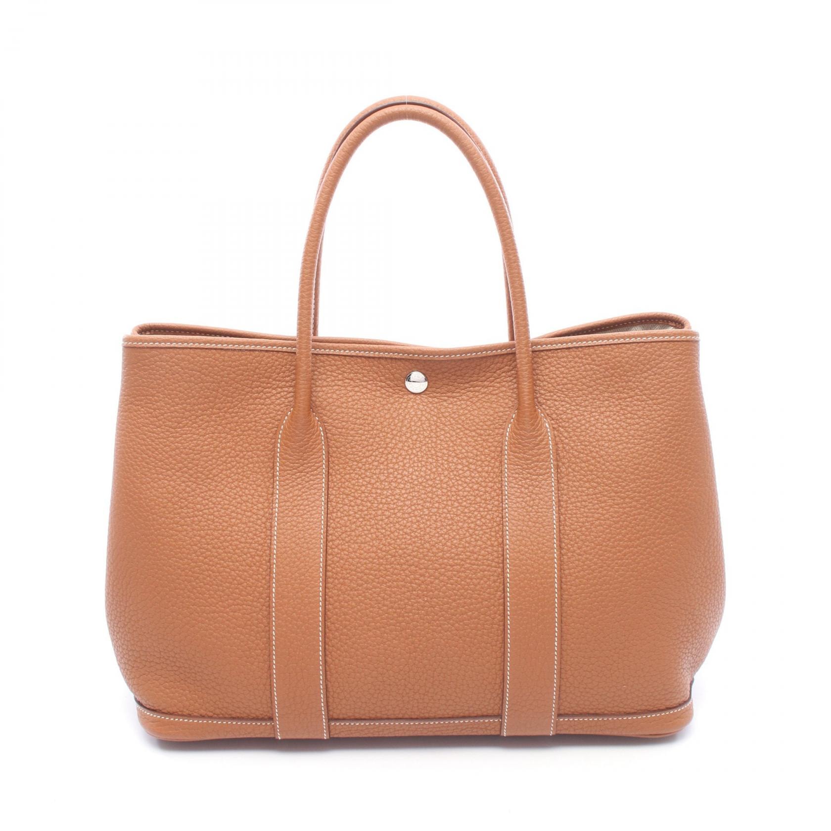エルメス HERMES ガーデンパーティPM トートバッグ バッグ レザー ネゴンダ ネゴンダ ゴールド D刻印(2019年製造) レディース ブラウン系 【中古】