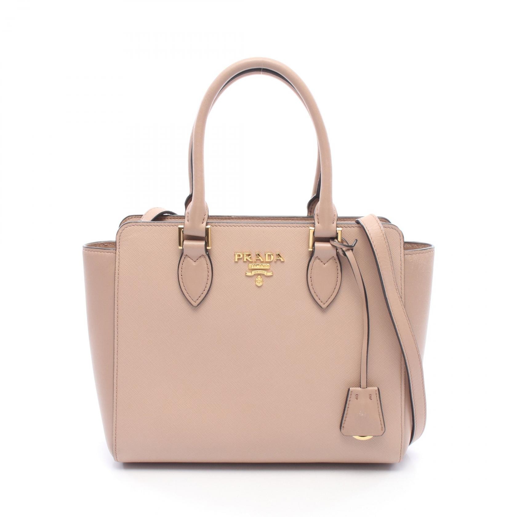 プラダ PRADA 2WAY ハンドバッグ バッグ レザー レディース ピンク系 【中古】
