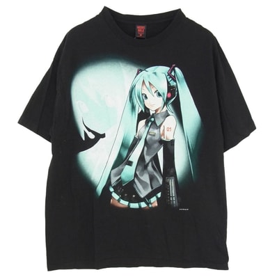 GEEKS RULE ギークスルール HATSUNE MIKU 初音ミク PRINT TEE プリント Tシャツ ブラック系 XL【中古】