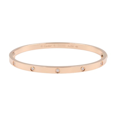 カルティエ CARTIER ラブブレス スモール 10PD ブレスレット アクセサリー K18PG(ピンクゴールド) ダイヤモンド レディース ゴールド系 / クリア系 CRB6047916 【中古】