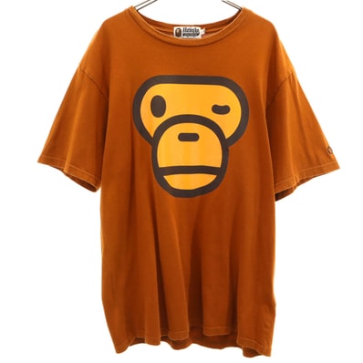 A BATHING APE アベイシングエイプ 日本製 半袖 Tシャツ XL ブラウン
