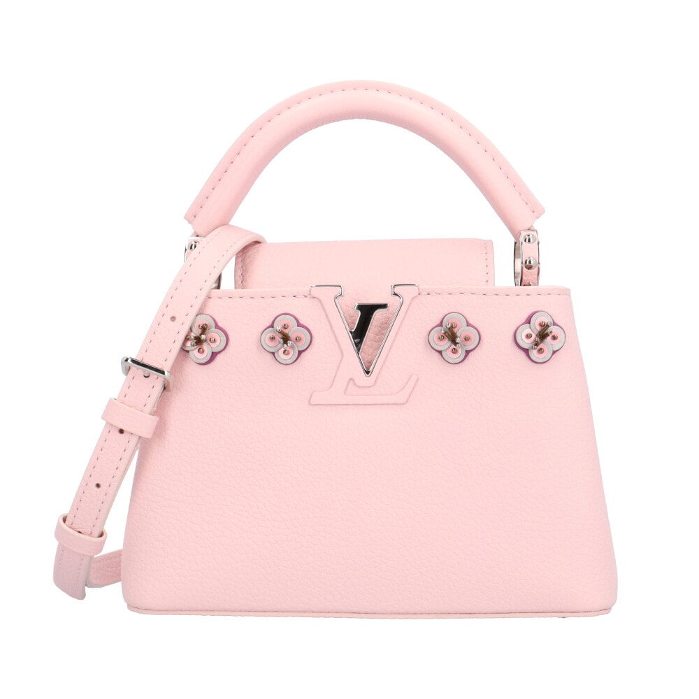 ルイヴィトン フラワーズ カプシーヌMINI ショルダーバッグ トリヨンレザー M54336 ピンク レディース LOUIS VUITTON  中古