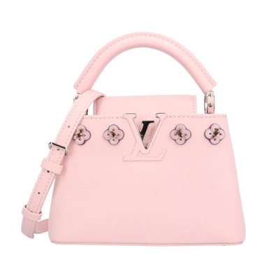 ルイヴィトン フラワーズ カプシーヌMINI ショルダーバッグ トリヨンレザー M54336 ピンク レディース LOUIS VUITTON 中古