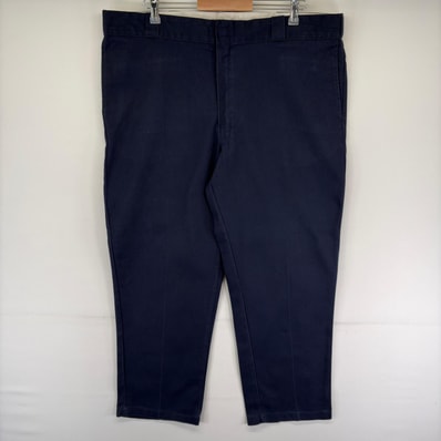 古着 ディッキーズ Dickies パンツ 874 チノパン ワンポイント ストレート ジップフライ センタープレス w42 L30 ネイビー系 メンズ