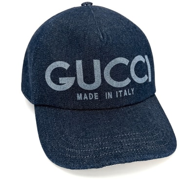 GUCCI グッチ キャップ GGスプリーム ロゴデニムキャップ ファッションアイテム Sサイズ 帽子 メンズ レディース 812838 コットン インディゴ ベージュ シルバー金具 ユニセックス オールシーズン 美品【中古品】